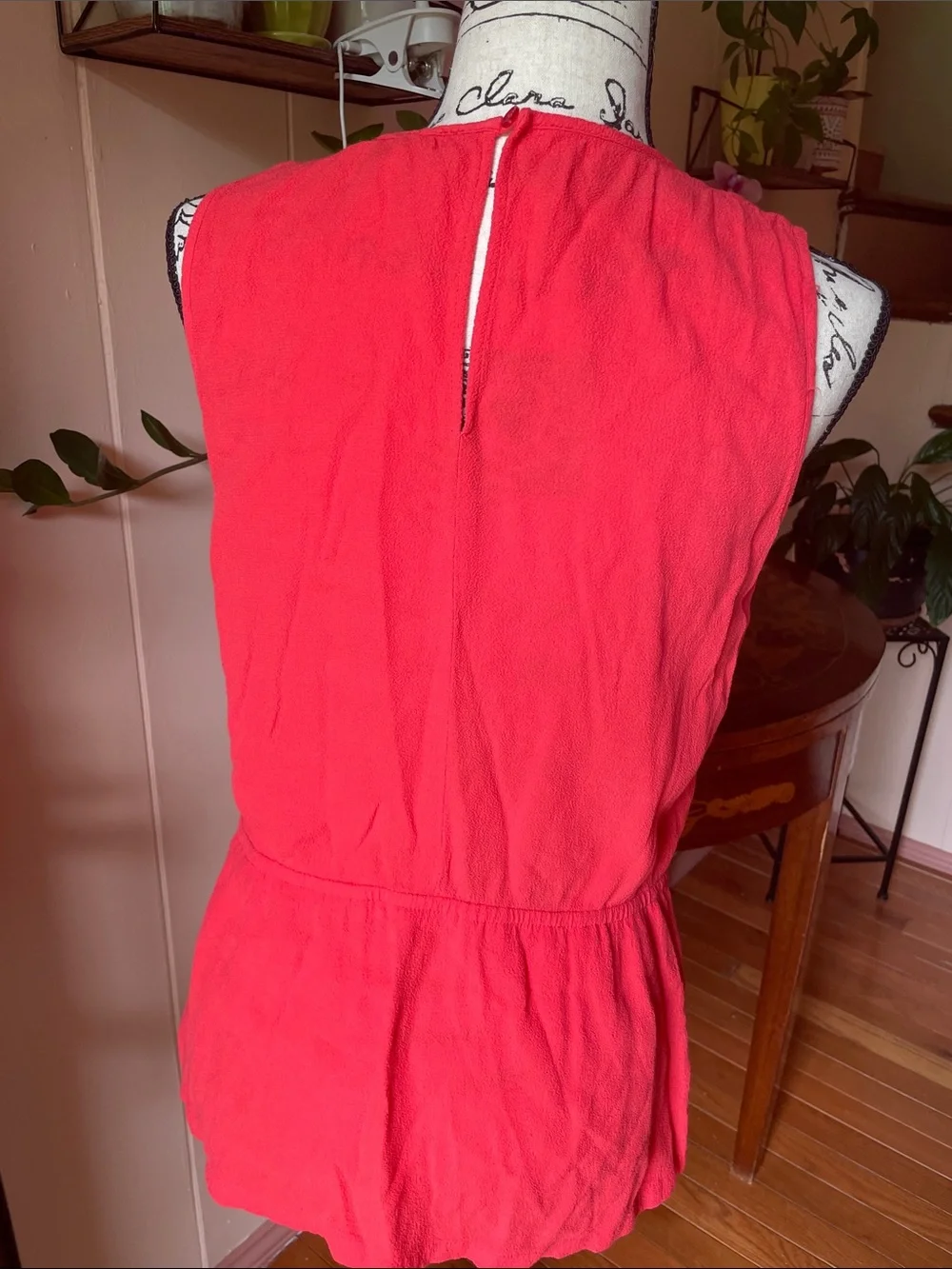 Michael Kors coral Sleeveless Peplum Tank